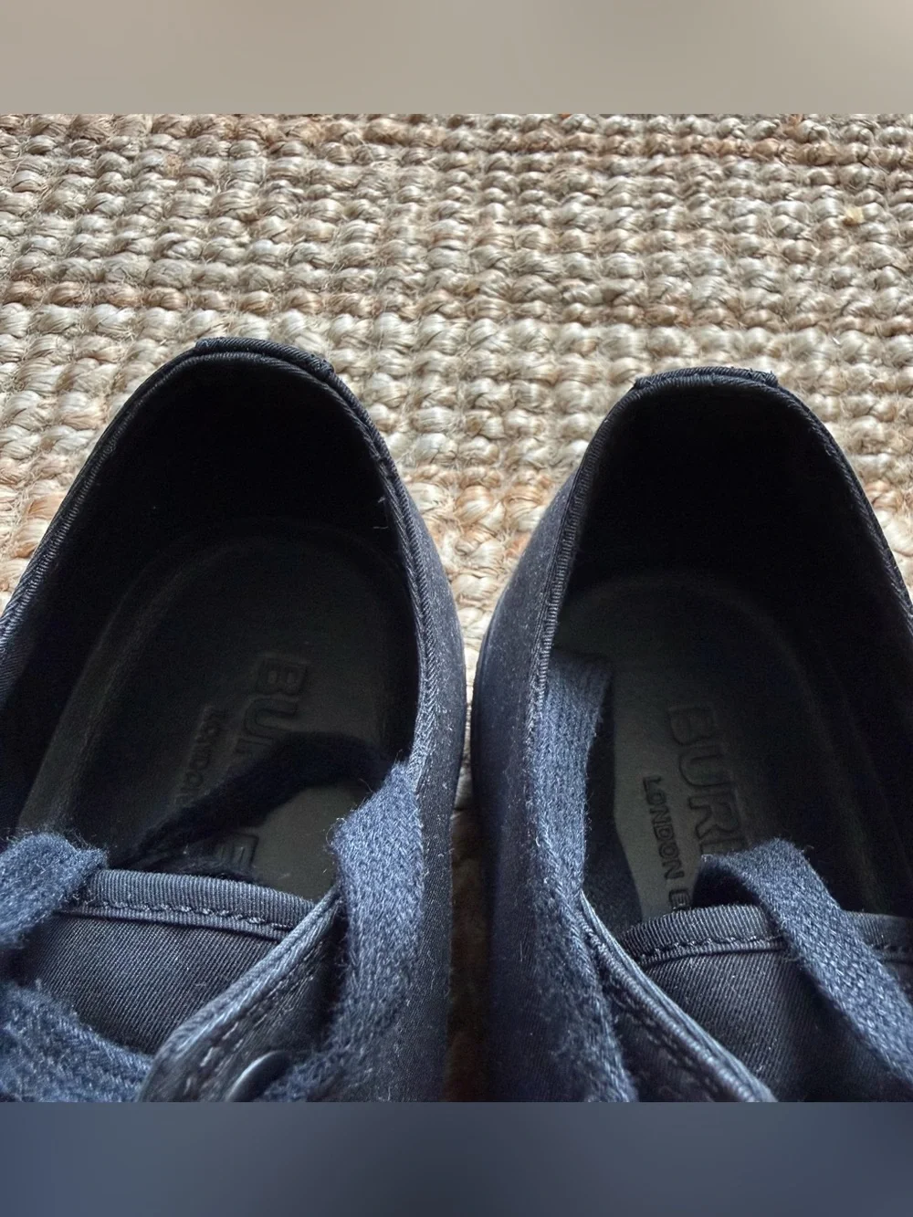 Burberry Larkhall Low-Top Black Canvas Sneakers - Pristine Condition - Picture 7 of 13